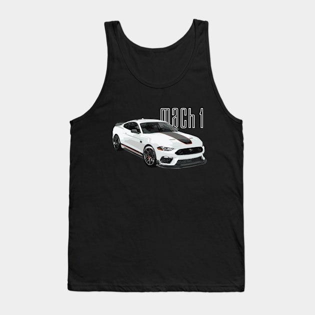 MACH1 MUSTANG GT OXFORD WHITE Tank Top by cowtown_cowboy